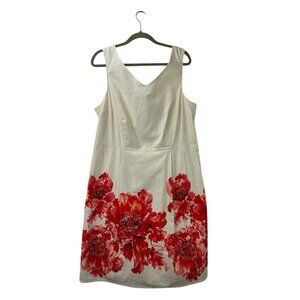 Lands End Women's 16W Floral Sleeveless Summer Mini Dress With Pockets